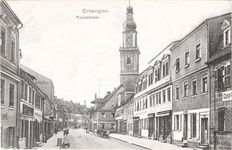 Erlangen, Hauptstraße vor dem Martin-Luther-Platz 1906