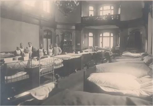 Reservelazarett im Haus der Studentenverbindung Bubenruthia 1915